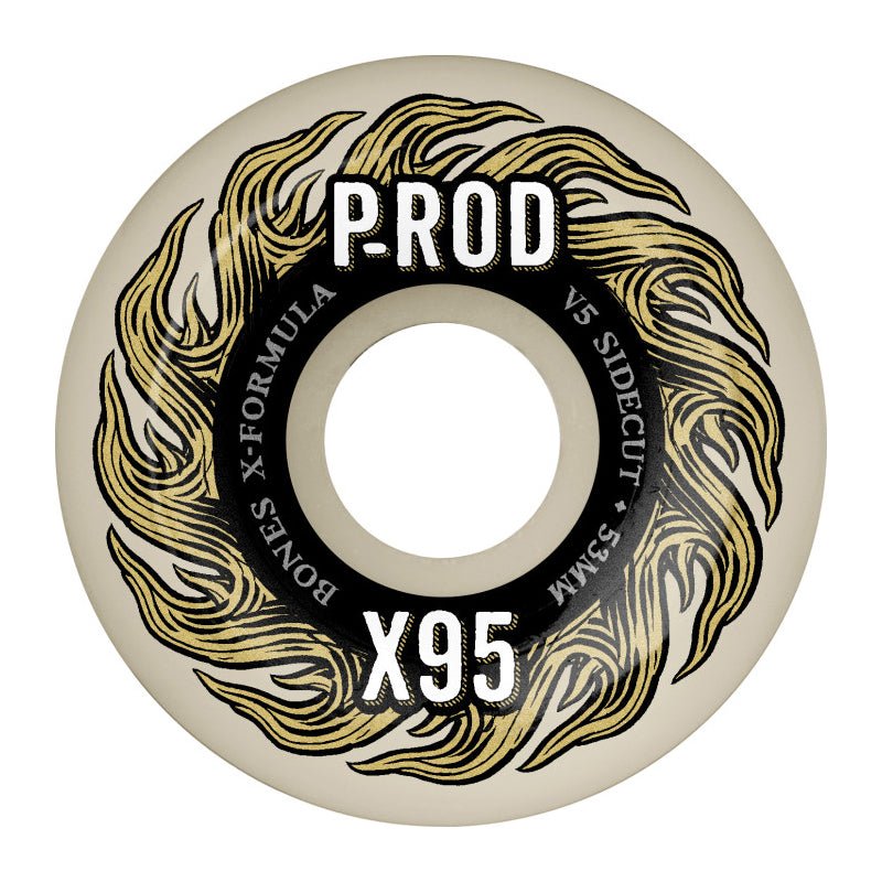 Bones 53mm 95a X - Formula P - Rod Pro V5 Sidecut Skateboard Wheels 4pk