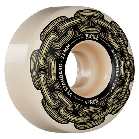 Bones 53mm 97a X - Formula Gold Chain V1 Standard Skateboard Wheels 4pk - 5150 Skate Shop