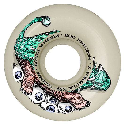 Bones 54mm 99a X - Formula Boo Dino - Sortas V6 Widecut Skateboard Wheels 4pk - 5150 Skate Shop