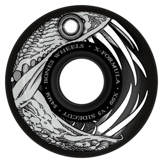 Bones 54mm 99a X - Formula Dark Waters V5 Sidecut Black Skateboard Wheels 4pk - 5150 Skate Shop