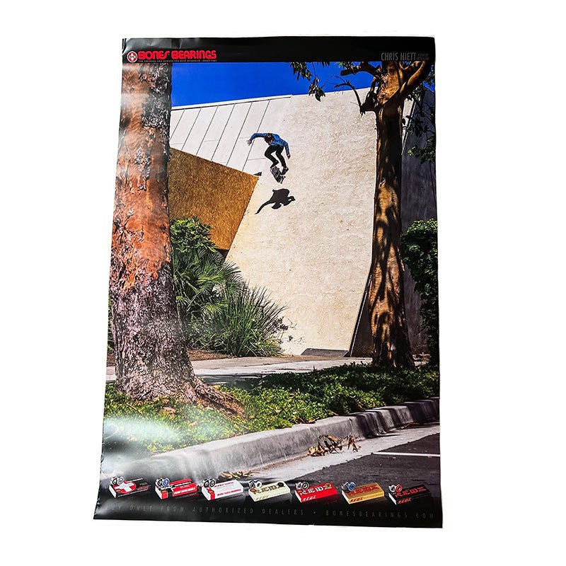 Bones Bearings 24" x 36" Chris Hiett Kick flip Into Bank Poster