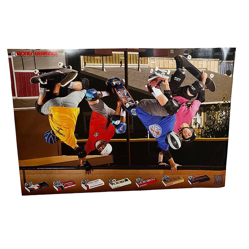 Bones Bearings 36" X 24" MIKE, STEVE, LANCE AND TONY Poster