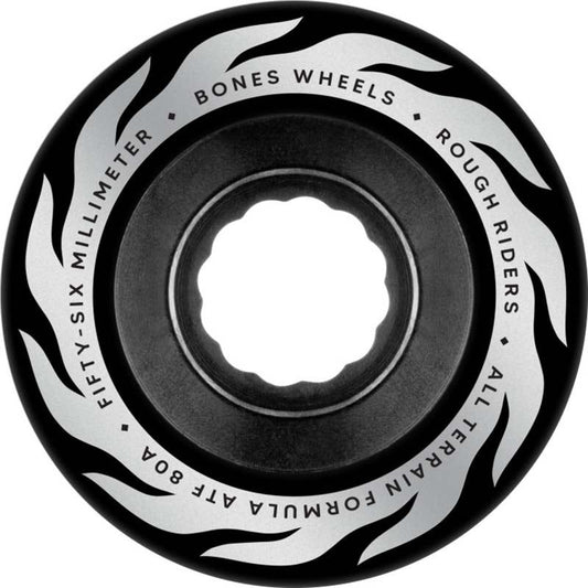 BONES WHEELS ATF Rough Rider Skateboard Wheels ETERNAL FLAME 56MM ROUGH RIDERS 80A BLK 4PK 5150 Skate Shop
