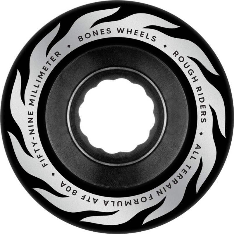 BONES WHEELS ATF Rough Rider Skateboard Wheels ETERNAL FLAME 59MM ROUGH RIDERS 80A BLK 4PK 5150 Skate Shop