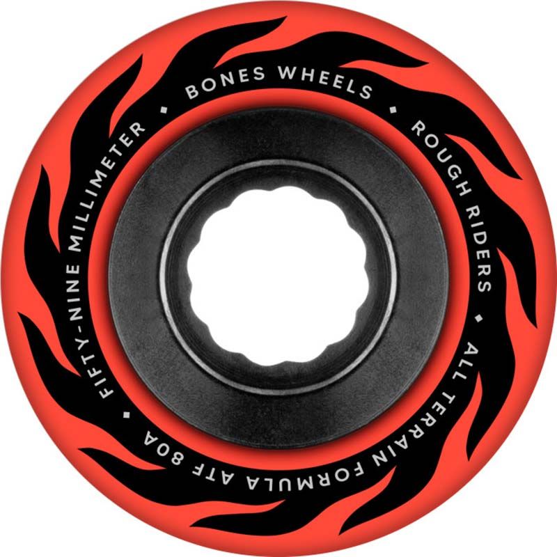 BONES WHEELS ATF Rough Rider Skateboard Wheels ETERNAL FLAME 59MM ROUGH RIDERS 80A RED 4PK 5150 Skate Shop