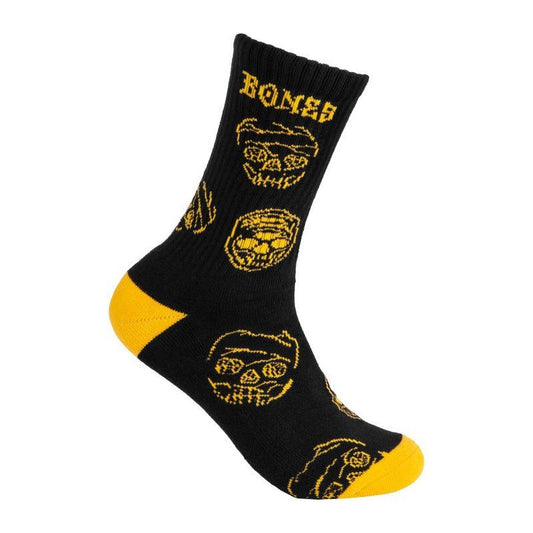 BONES WHEELS Black & Gold Socks 1pr 5150 Skate Shop