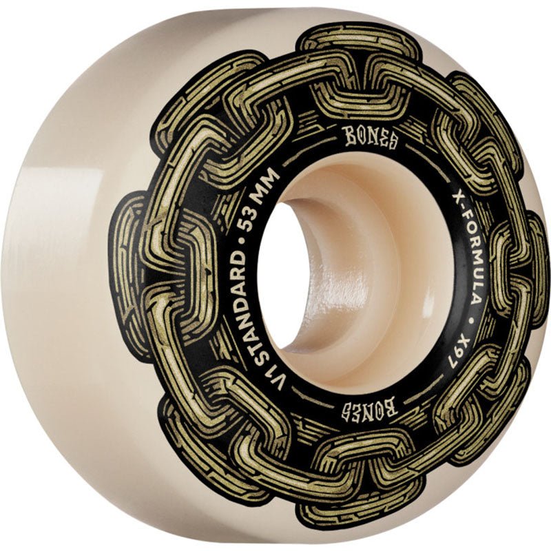 BONES WHEELS X - Formula 53mm 97a Gold Chain V1 Standard Skateboard Wheels 4pk - 5150 Skate Shop