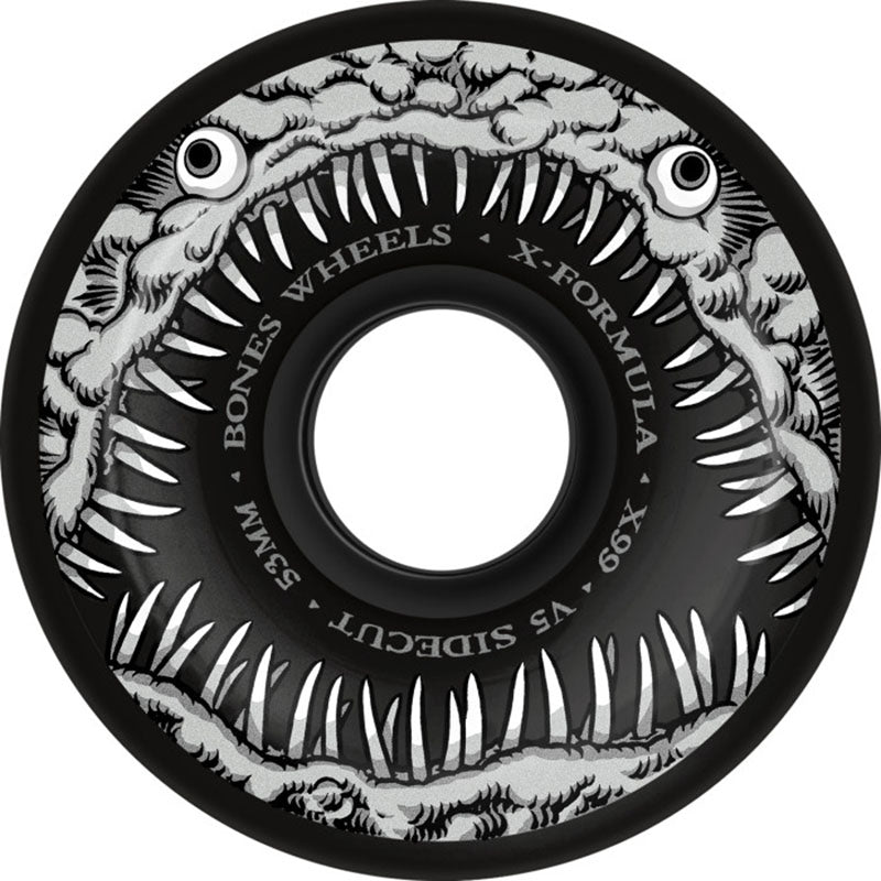 BONES WHEELS X - Formula 53mm 99a Dark Waters V5 Sidecut Black Skateboard Wheels 4pk - 5150 Skate Shop