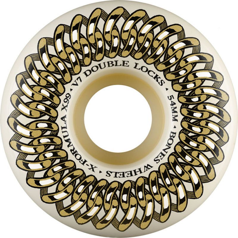 BONES WHEELS X-Formula Double Lock V7 54mm 99A White Skateboard Wheels 4pk 5150 Skate Shop