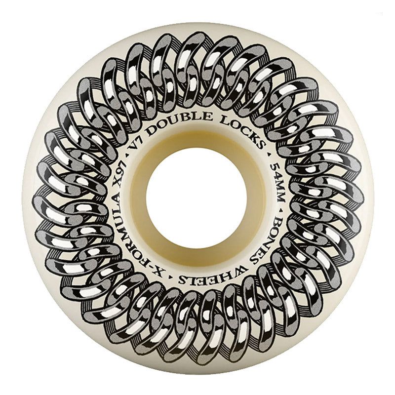 BONES WHEELS X-Formula Skateboard Wheels Double Lock V7 54mm 97A 4PK White 5150 Skate Shop