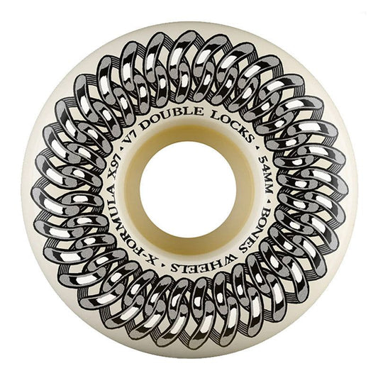 BONES WHEELS X-Formula Skateboard Wheels Double Lock V7 54mm 97A 4PK White 5150 Skate Shop