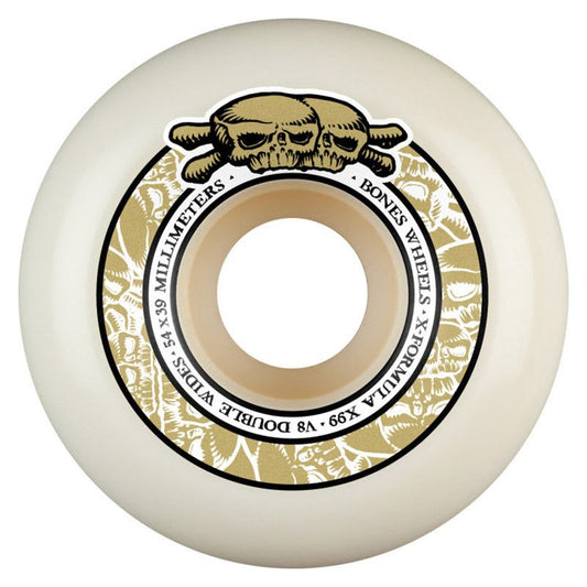 BONES WHEELS X-Formula Skateboard Wheels Double Wides V8 54mm X99 4PK White 5150 Skate Shop