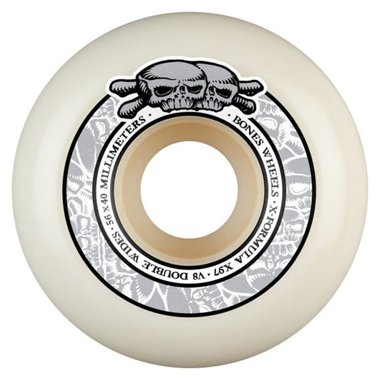 BONES WHEELS X-Formula Skateboard Wheels Double Wides V8 56mm X97 4PK White 5150 Skate Shop