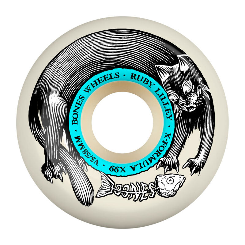BONES WHEELS X-Formula Skateboard Wheels Lilley Black Cat 58mm V5 Sidecuts X99 4pk