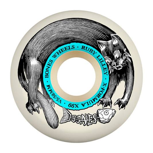 BONES WHEELS X-Formula Skateboard Wheels Lilley Black Cat 58mm V5 Sidecuts X99 4pk