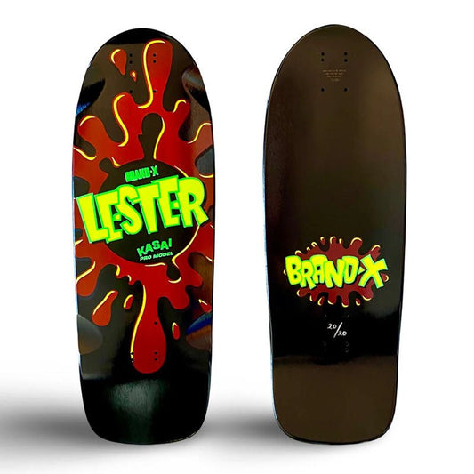 Brand - X 10”x30” Lester Kasai HAND PAINTED Limited Edition (Black/Red/Yellow) #16 of 20 Skateboard Deck - 5150 Skate Shop