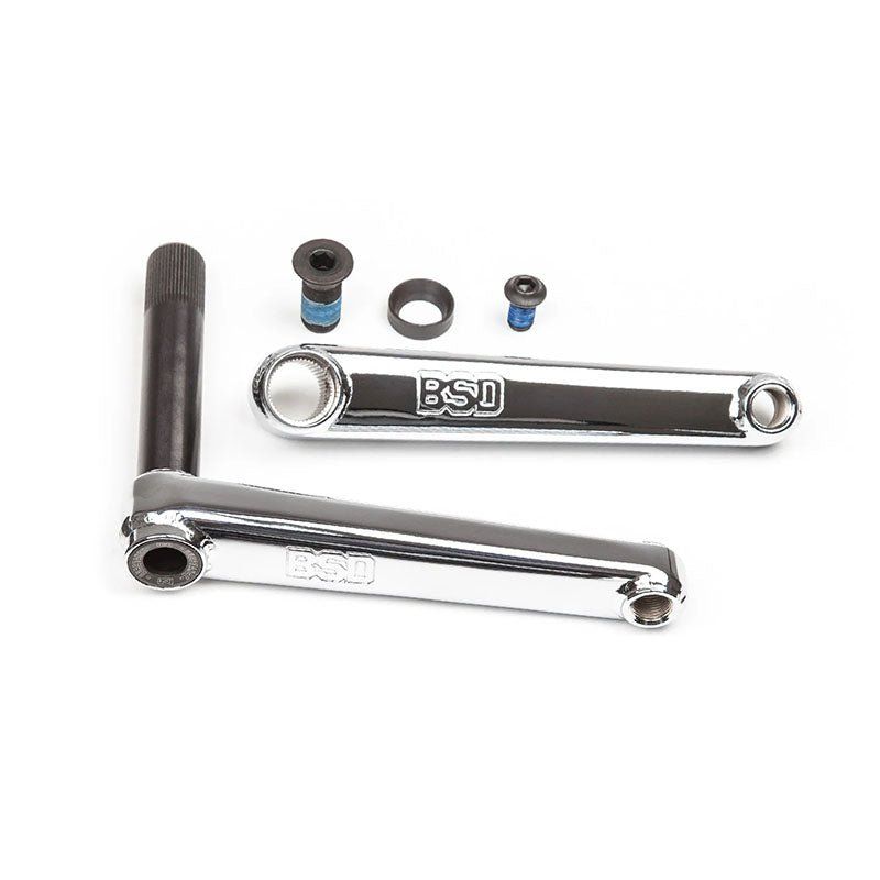 BSD BMX Substance Cranks 170mm Chrome Bicycle Cranks 5150 Skate Shop