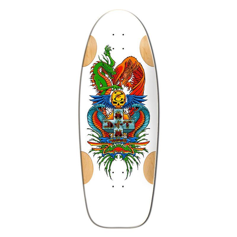 Bull Dog Designs Dragon  WHITE FORMICA 33"x 11.875"x WB 18.5" Skateboard Deck 5150 Skate Shop