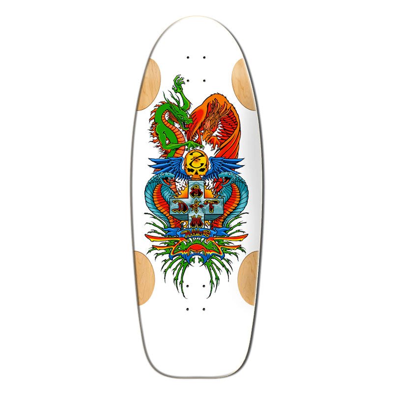 Bull Dog Designs Dragon WHITE FORMICA 33"x 11.875"x WB 18.5" Skateboard Deck (PRE - ORDER) - 5150 Skate Shop