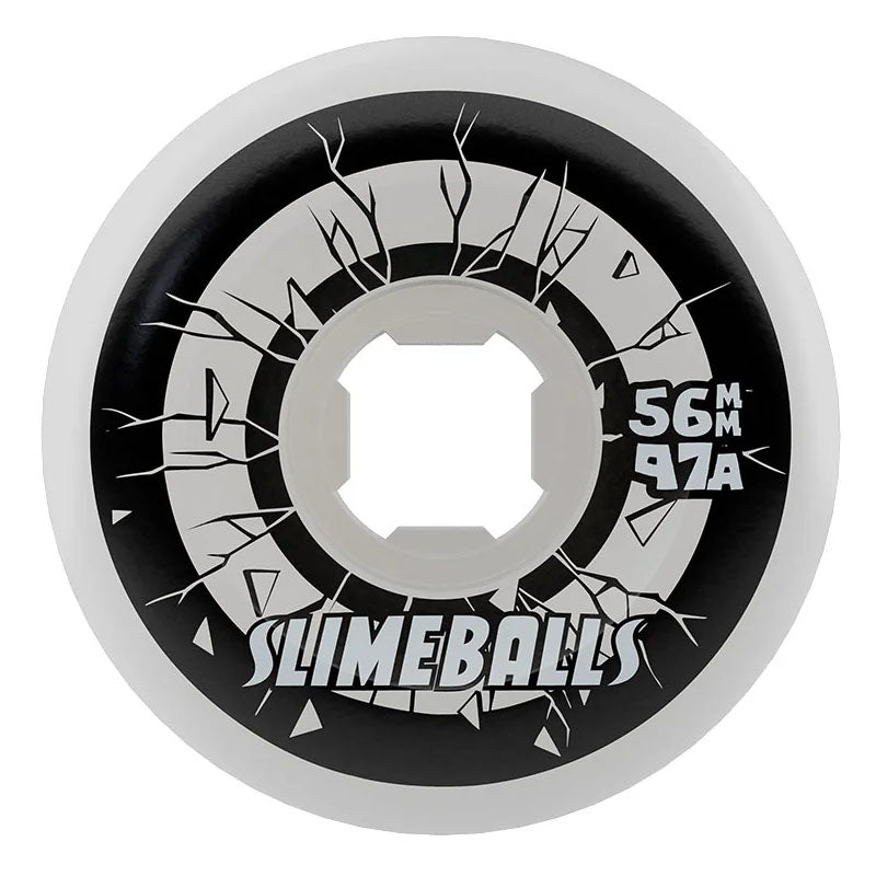 Slime Balls 56mm 97a Rob Roskopp Five Reissue White Full Combo Skateboard Wheels 4pk