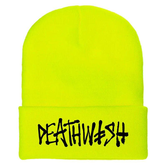 Deathwish Skateboards OG DEATHSPRAY Safety Green Beanie 5150 Skate Shop