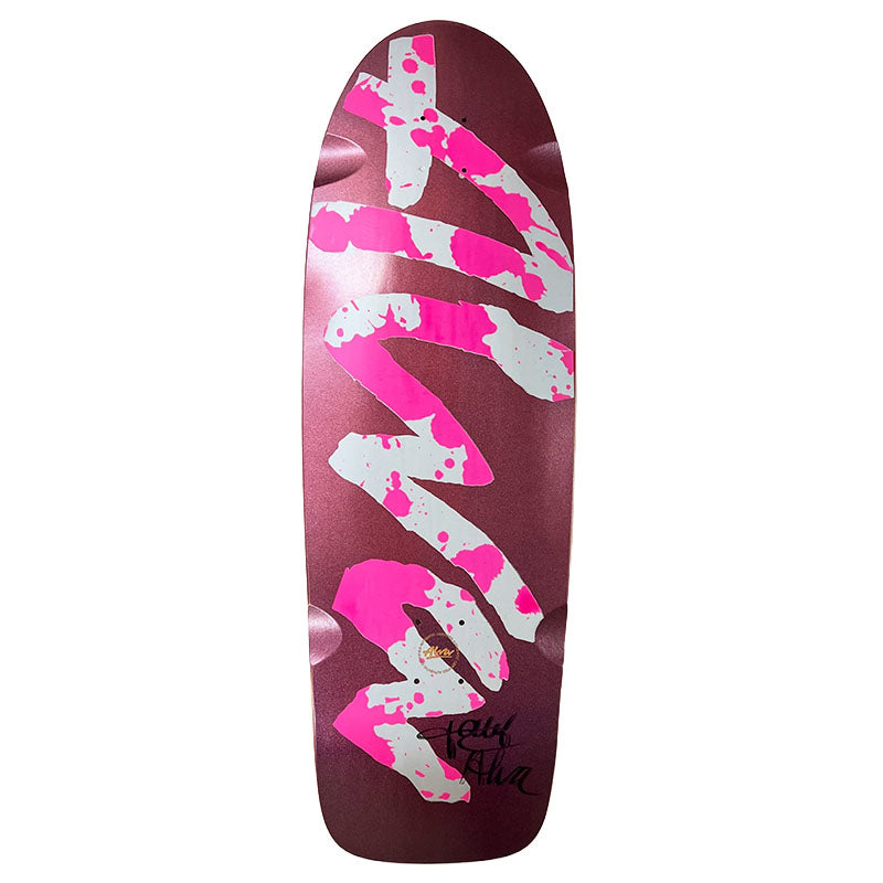 ALVA 10.5" x 30.5" OG Logo 1 of 1 Singed By Tony Alva Splatter Skateboard Deck
