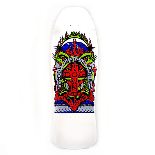 Dogtown 10.361" x 30.754" Scott Oster 80s Reissue WHITE DIP Skateboard Deck