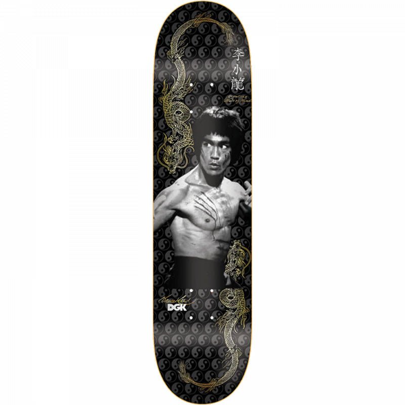 DGK 8.25" BRUCE LEE BALANCE EMBOSSED BLACK Skateboard Deck