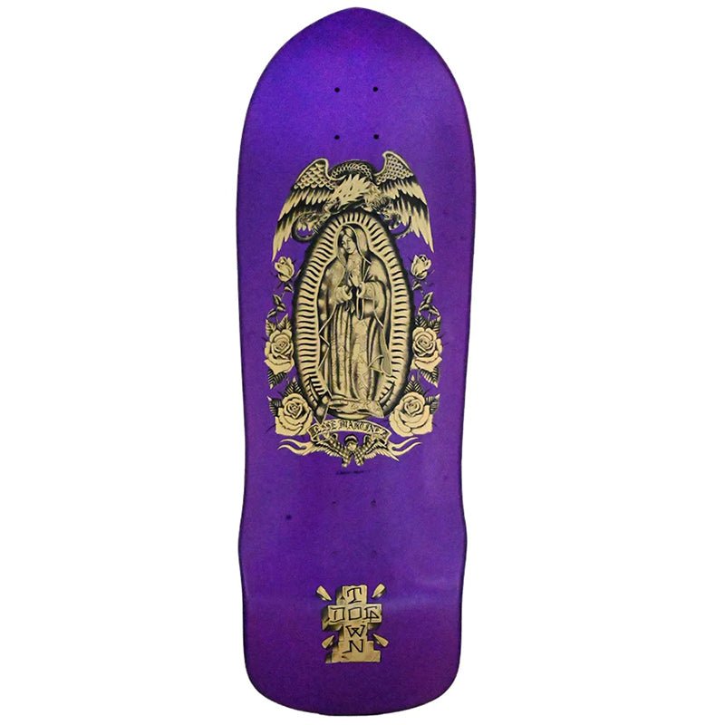 Dogtown 10" x 30.25" Jesse Martinez Guadalupe 1987 Purple Flake/ Gold Metallic Skateboard Deck
