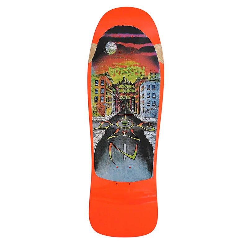 Dogtown 10.020" x 30.30" Eric Dressen Street 80s Reissue Neon Orange Full Dip Skateboard Deck