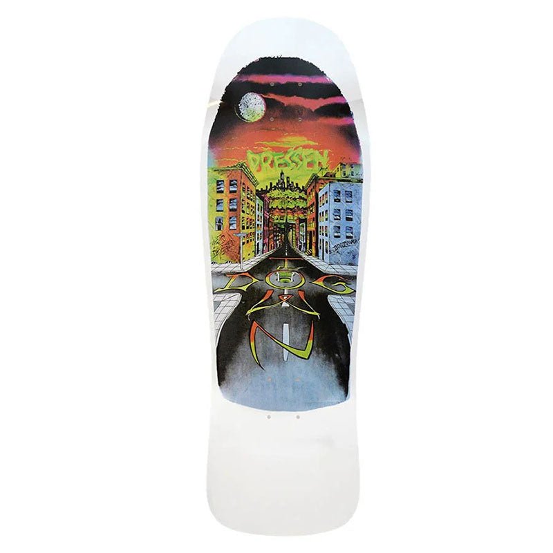 Dogtown 10.020" x 30.30" Eric Dressen Street 80s Reissue WHITE DIP Skateboard Deck - 5150 Skate Shop