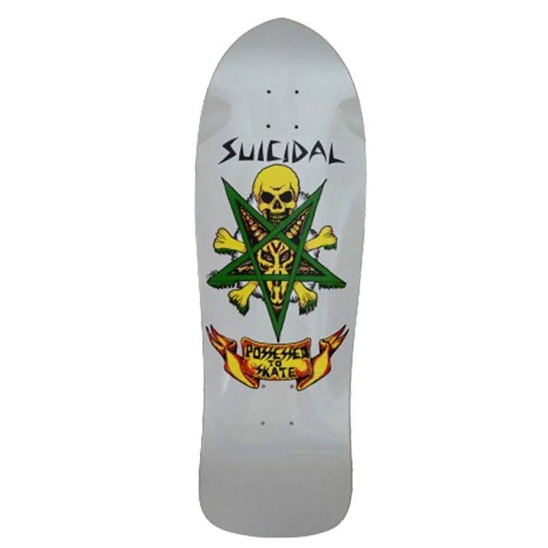 Dogtown 10.125" x 30.825" Suicidal Skates Possessed to Skate 80s Reissue (SILVER DIP) skateboard Deck - 5150 Skate Shop