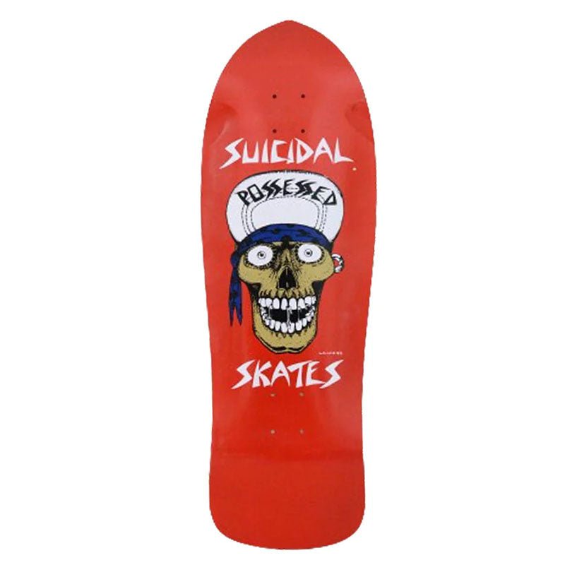 Dogtown 10.125" x 30.825" Suicidal Skates Punk Skull 80s Reissue (RED DIP/FLAKE) Skateboard Deck - 5150 Skate Shop