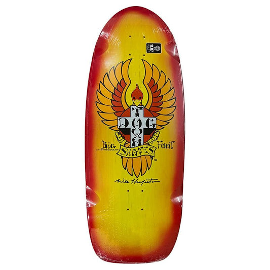 Dogtown 11.878" x 30.546" NEW Big Foot OG 70s Rider Skateboard Deck Transparent Florescent Yellow Red Fade -Orange Wings 5150 Skate Shop