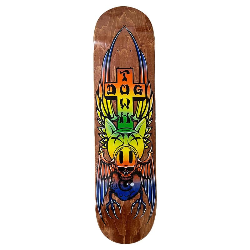 Dogtown 8.0" Pig Skull Street BROWN STAIN Skateboard Deck