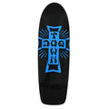 Dogtown 9" x 30.575" Cross Logo 70s Rider Gloss Black / Metallic Blue Cross Skateboard Deck