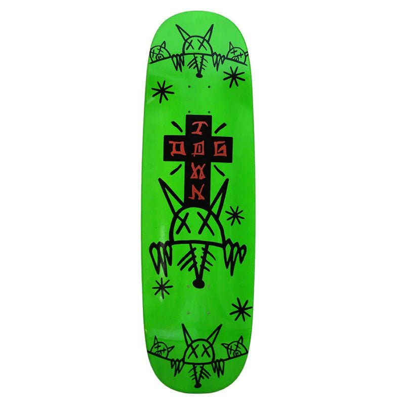 Dogtown 9.383" x 31.75" Rat Face 2 Square Egg Neon Green/Black Skateboard Deck - 5150 Skate Shop