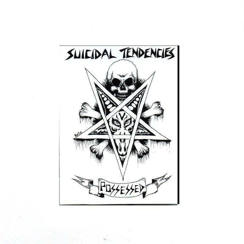 Dogtown Skateboards 3 - 1/4" x 4 - 1/4" Suicidal Tendencies Possessed 80s White Sticker - 5150 Skate Shop