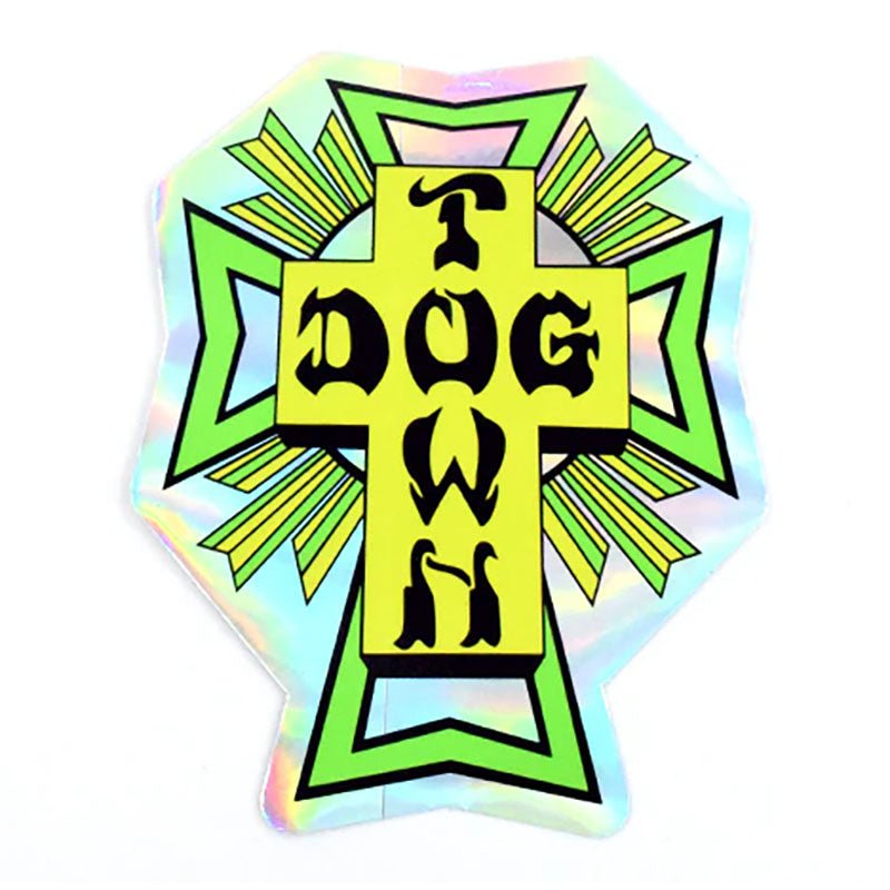 Dogtown Skateboards 4" Green Cross Logo Hologaphic Sticker - 5150 Skate Shop