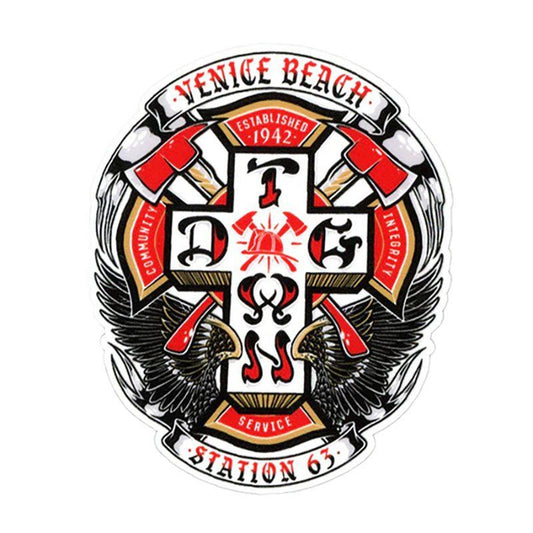 Dogtown x Venice Fire Dept #63 - 4" Sticker 5150 Skate Shop
