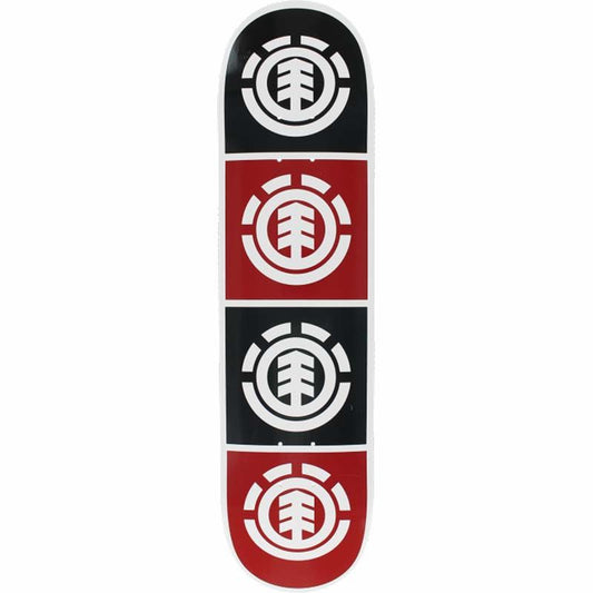 Element 8.0" QUADRANT  WHITE W/BLACK/RED Skateboard Deck 5150 Skate Shop
