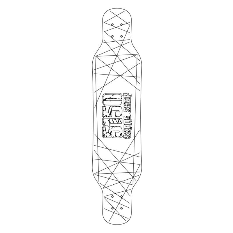 Ghost Boards X 5150 Skate Shop 39" LED Custom Complete Longboard Topograph Metallic Red Trucks/LED Red Wheels #B1 5150 Skate Shop