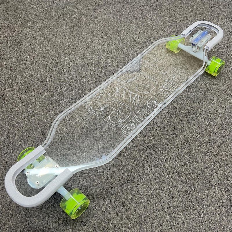 Ghost Boards X 5150 Skate Shop 39" LED Custom Complete Longboard Topograph White Trucks/LED Green Wheels #C2 5150 Skate Shop