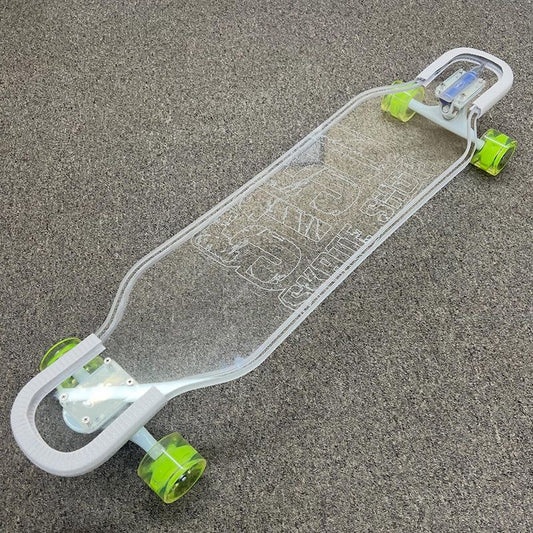 Ghost Boards X 5150 Skate Shop 39" LED Custom Complete Longboard Topograph White Trucks/LED Green Wheels #C2 5150 Skate Shop