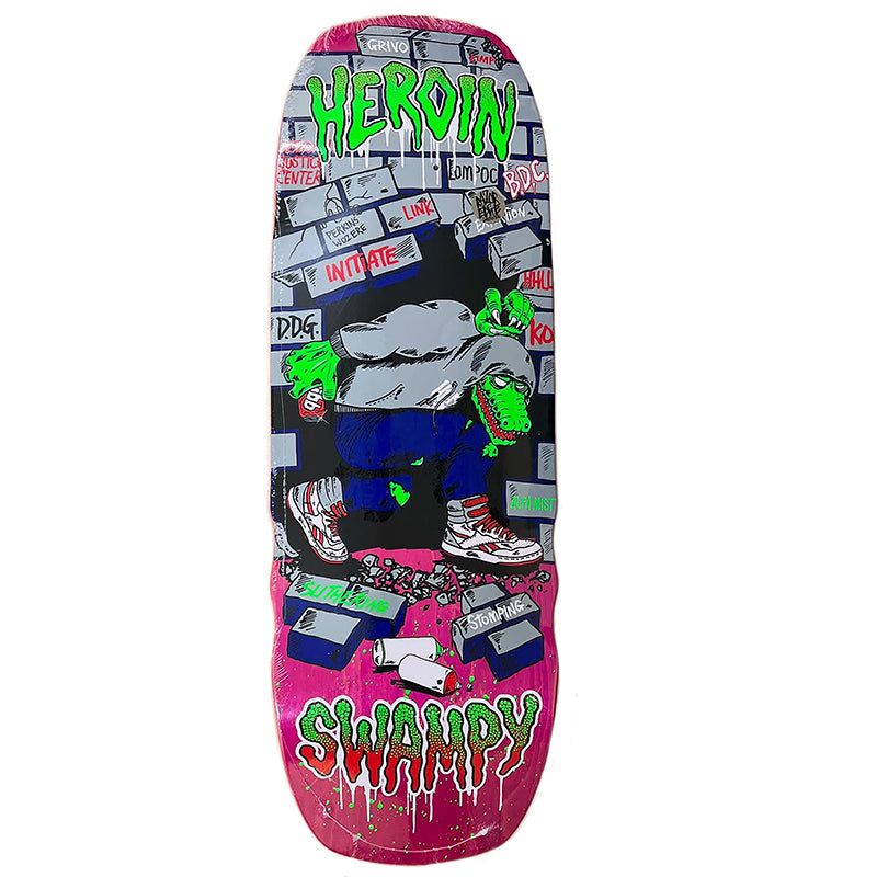 Heroin 10.5" SWAMPY STOMP SHAPED Skateboard Deck 5150 Skate Shop
