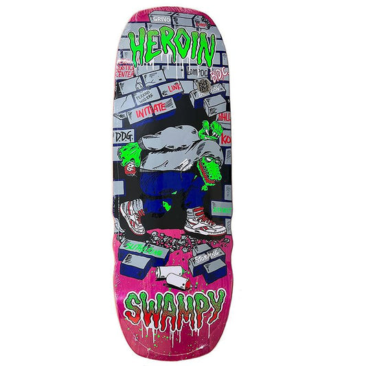 Heroin 10.5" SWAMPY STOMP SHAPED Skateboard Deck 5150 Skate Shop