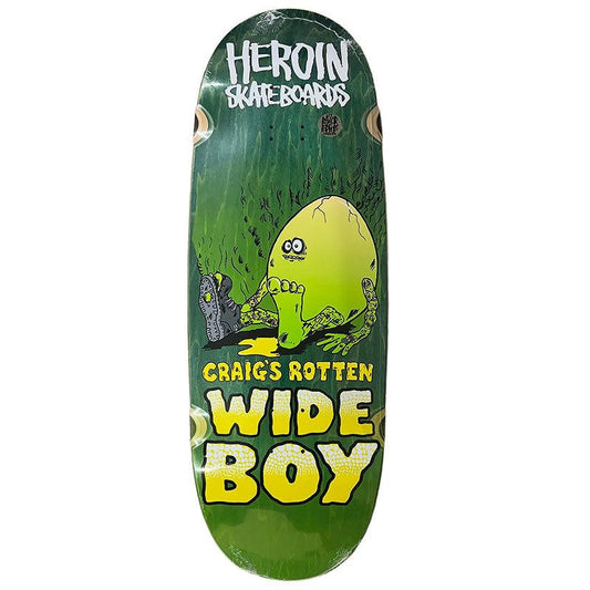 Heroin 10.75" CRAIG QUESTIONS ROTTEN WIDE BOY SHAPED Skateboard Deck 5150 Skate Shop