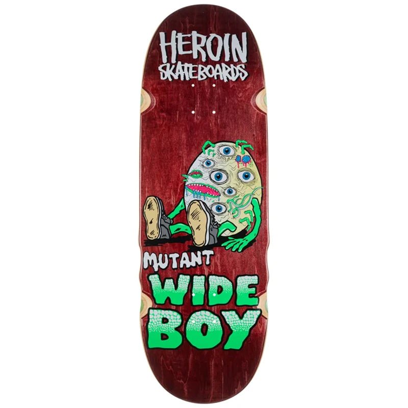 Heroin 10.28" x 32.3" Mutant Wide Boy Brown Stain Skateboards Deck