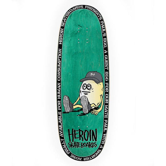Heroin 10.4" x 32" PAULS EGG Green Stain Skateboard Deck - 5150 Skate Shop