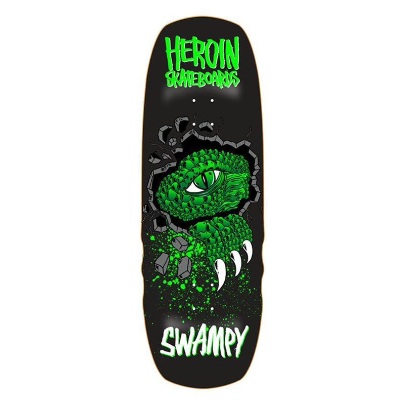 Heroin 10.5" Swampy Alligator Shovel Shaped Skateboard Deck - 5150 Skate Shop